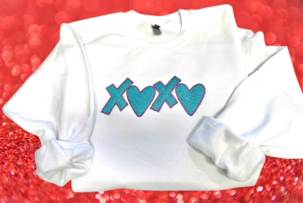 XOXO Glitter Appliqué Sweatshirt